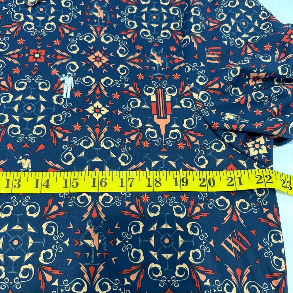 William Murray Polo Golf Shirt Mens Large Raise The Roof New York AOP Signed EUC - Picture 10 of 11